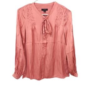 NWT J.Crew Featherweight Satin Tie-neck Top Size XXS